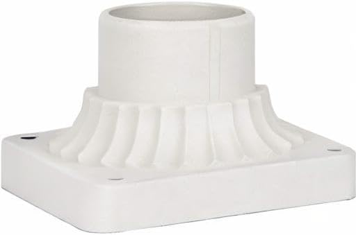 LIT-PaTH Outdoor Post Light Mounting Base, Pier Mount Base with White Finish, 2-Pack