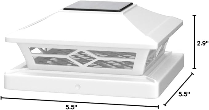 VOLISUN Solar Post Cap Lights: 4 - Pack Outdoor Deck Post Cap Lights White for Dock Fence Waterproof 2 Color Modes,4x4/6x6 Wooden/Vinyl Posts