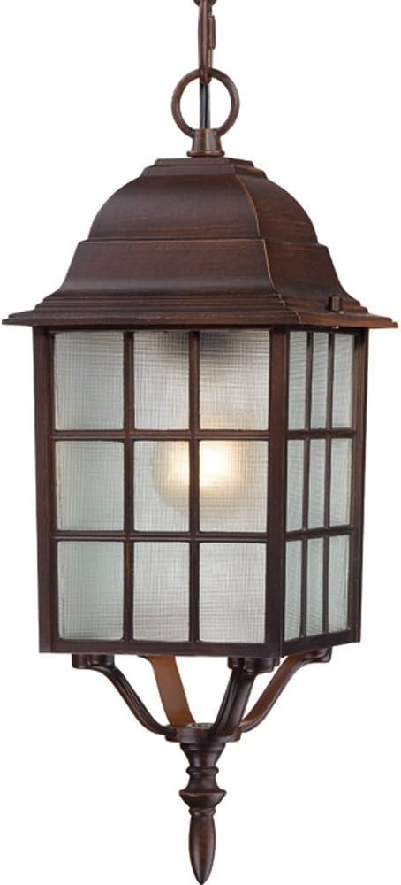 Nuvo Lighting 60/4912 Adams One Light Hanging Lantern 100 Watt A19 Max. Frosted Glass Rustic Bronze Outdoor Fixture