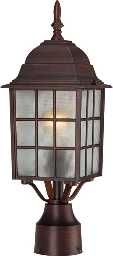 Nuvo Lighting 60/4908 Adams One Light Post Lantern 100 Watt A19 Max. Frosted Glass Rustic Bronze Outdoor Fixture