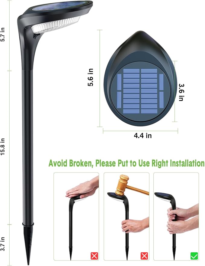 Solar Pathway Lights,【2 Pack】 Solar Garden Lights Outdoor Waterproof Solar Powered Path Light Auto On/Off for Landscape Path Yard Patio Walkway Driveway Pool Holiday (Cool White & Warm White)