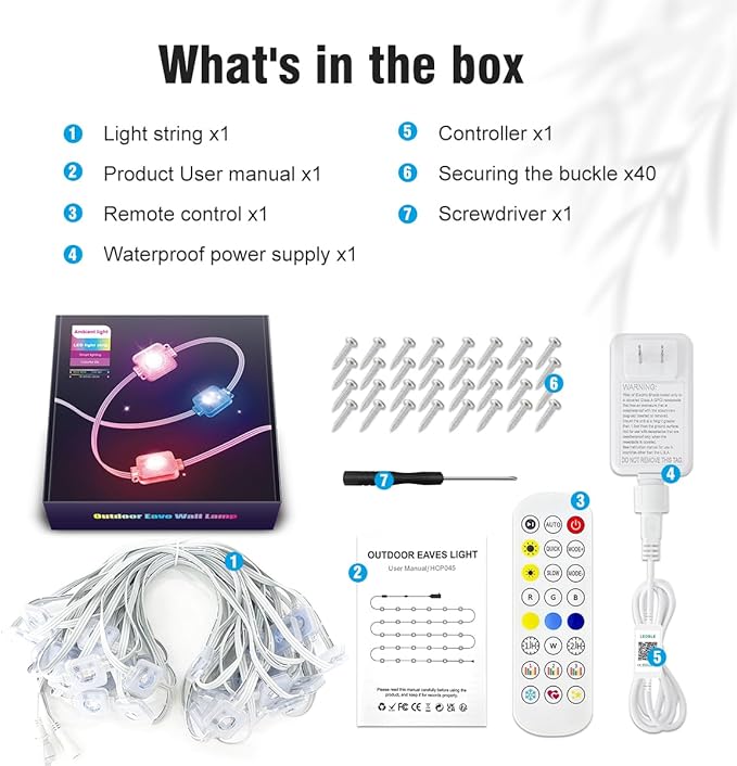 Permanent Outdoor Lights 100 FT Patio Lights,100ft RGB+IC Smart Outdoor Decor, 50 Scene Modes App/Remote Control, IP67 Waterproof for Christmas Holiday Party Decor for Garden House Roof Lighting