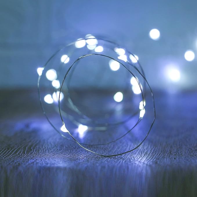 8ft Christmas LED String Lights, Waterproof Timer Lights