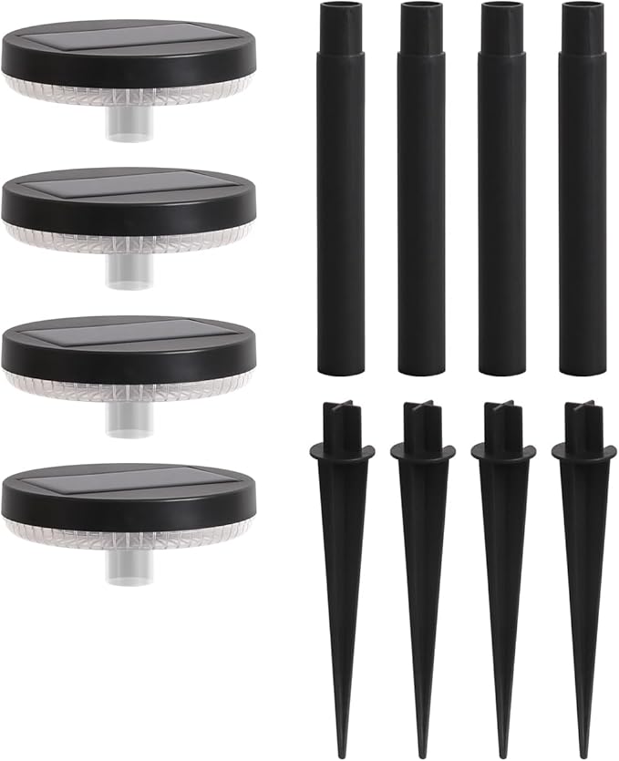 DAWALIGHT Solar Path Lights 4 Pack, IP65 Waterproof Outdoor Pathway Lights 3000K Warm White, Solares Yard Lights for Garden Landscape Walkway Patio Decor