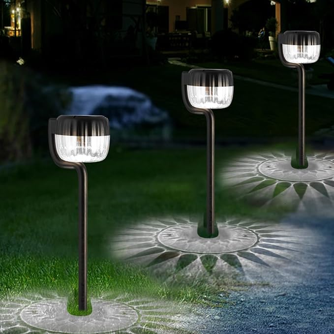 Outdoor Solar Pathway Lights, IP64 Waterproof Solar Powered Landscape Spot Light, 2 Pack Solar Decoration Garden Lights for Yard,Porch,Walkway,Driveway