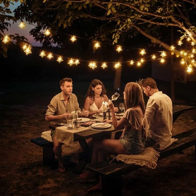 33ft Warm White Outdoor Edison String Lights, Weatherproof