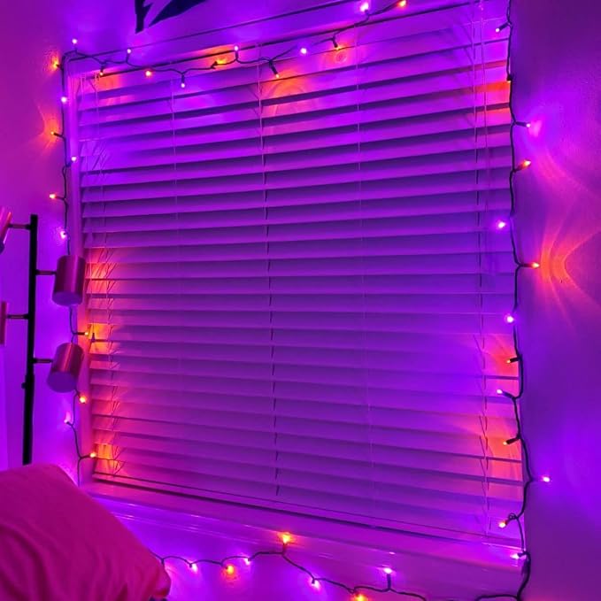 Dazzle Bright Halloween Fairy String Lights, 20FT 60 LED Copper Wire Battery Operated Waterproof Lights, Halloween Decorations for Indoor Home Outdoor Patio Yard Party Decor (Purple and Orange)