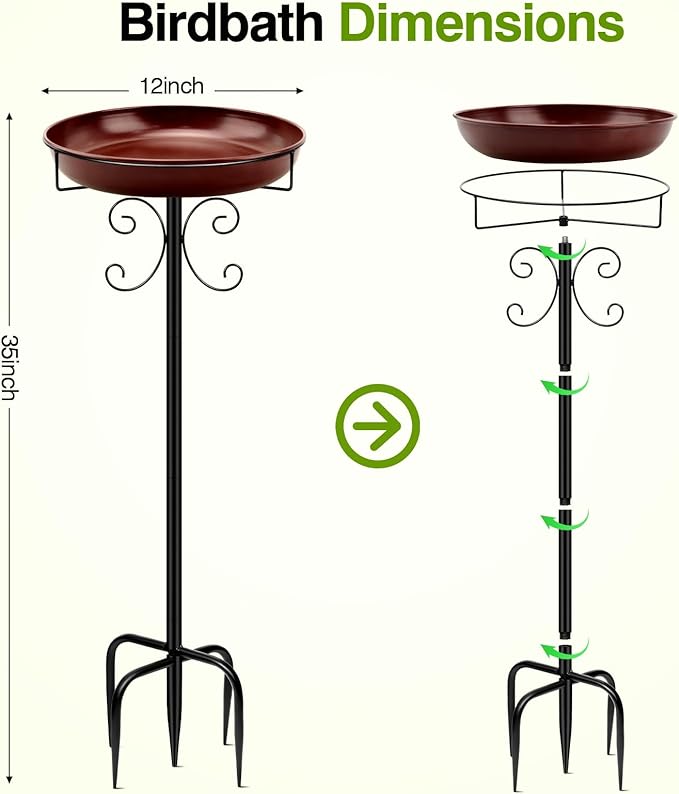 Classic Bird Bath & Feeder, Outdoor Metal