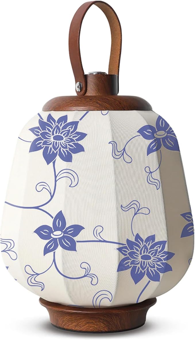 Cordless Rechargeable Lanterns Table Lamp - LED Outdoor Light,4000 mAh Battery Operated,3 Color Dimming Touch Desk Lamps with Handle for Bedroom/Living Room/Restaurant/Camping