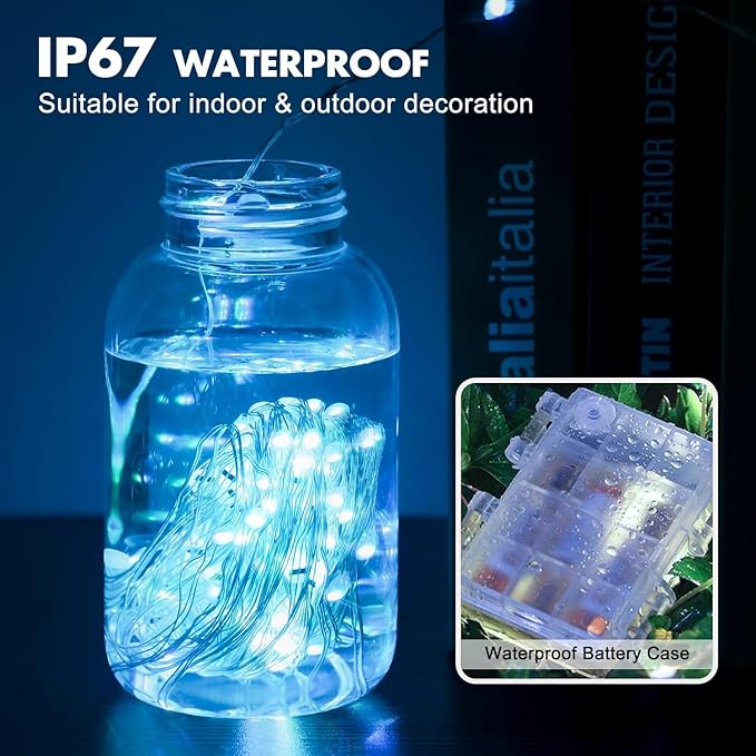 120 LED Christmas Twinkle Lights, 39ft Waterproof for Patio