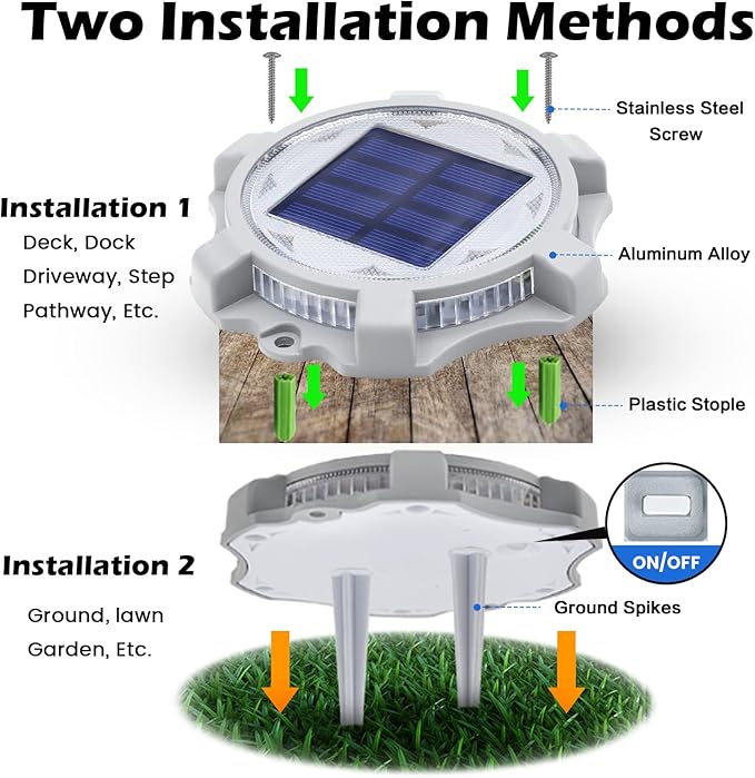 SIEDiNLAR Solar Deck Lights Outdoor 2 Modes LED Dock Light Driveway Markers Waterproof for Pathway Step Walkway Ground Stair Yard Road Garden 16 Pack (Blue/Red)