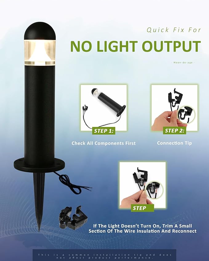 12 Pack Low Voltage Landscape Pathway Lights Wired, Outdoor Modern 12V LED Bollard Lights for Driveway Garden Walkway Yard Lawn (Included Connector), 2700K Warm White Waterproof, Black