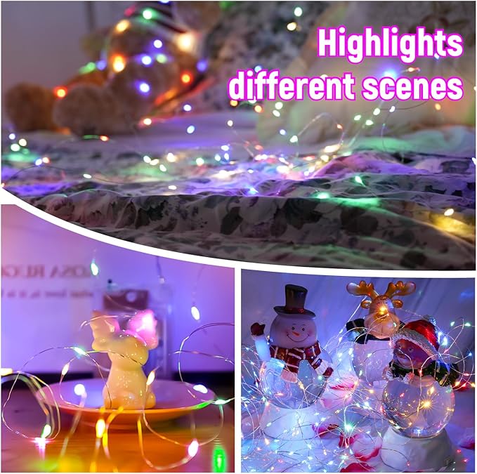 Multicolor Porch String Lights, 8ft Weatherproof LED
