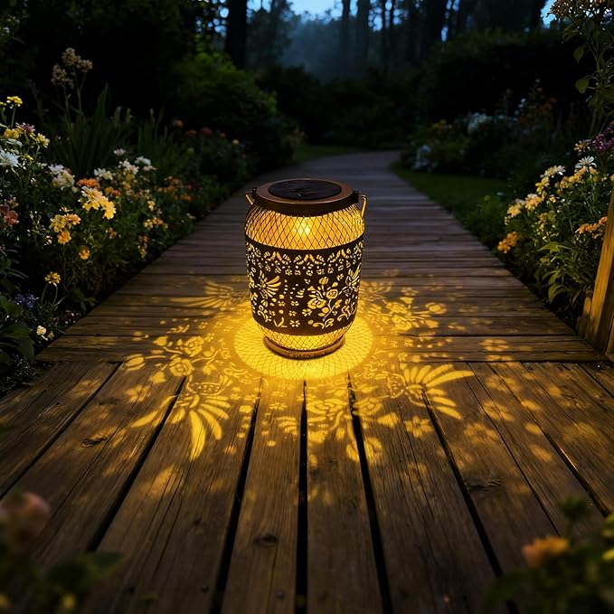 Solar Lantern Outdoor Waterproof,Hummingbird Garden Decor,Birthday Gifts for Women Mom Grandma,Metal Hanging Solar Lights Decorations Outside for Patio,Yard,Porch,Backyard,Lawn