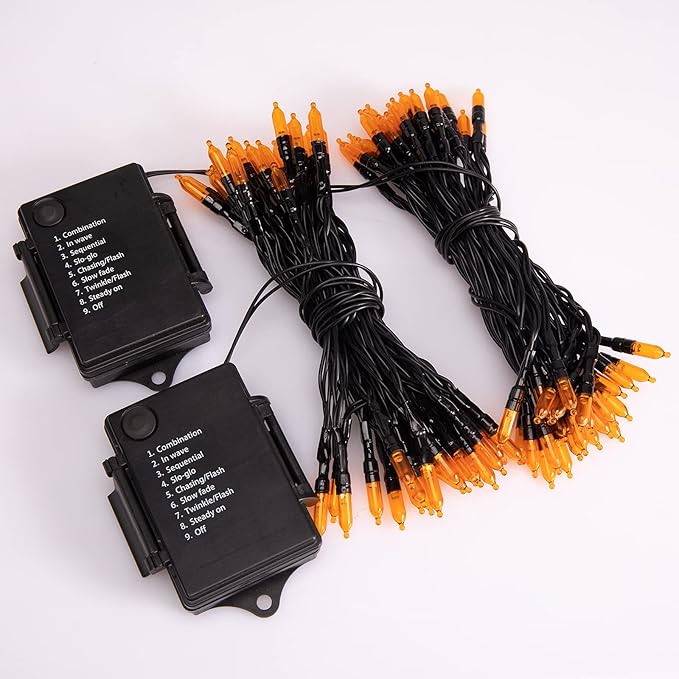 Christmas Backyard String Lights 2-Pack, 50 LED Waterproof