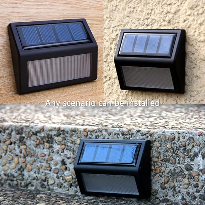 Solar Fence Lights, Waterproof Solar Outdoor Lights for Stairs Decks Steps Fences Patio Yard, LED Wall Sconce (Cool White/2 Pack)