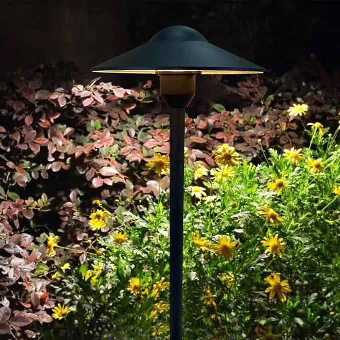 Low Voltage Path Lights Cast Aluminum Pathway Lights Driveway Light,Wire Connectors Replaceable 3 Watts G4 LED Bulb Warm White Included Textured Black Finish Pack of 2