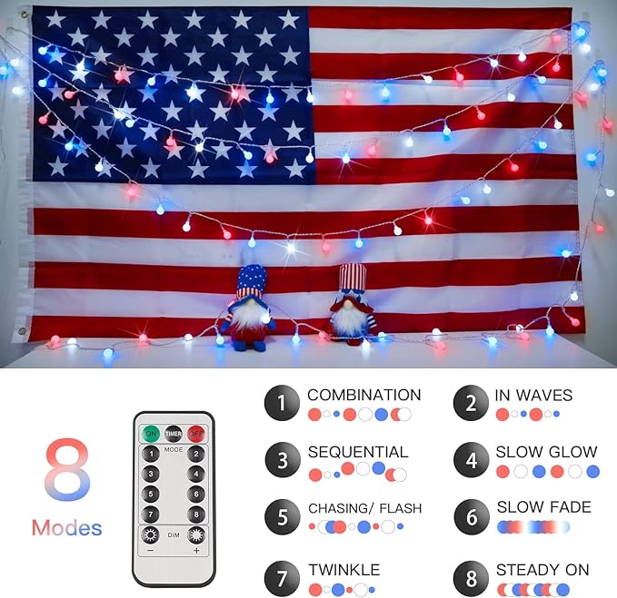 Christmas LED String Lights, Waterproof Timer Lights
