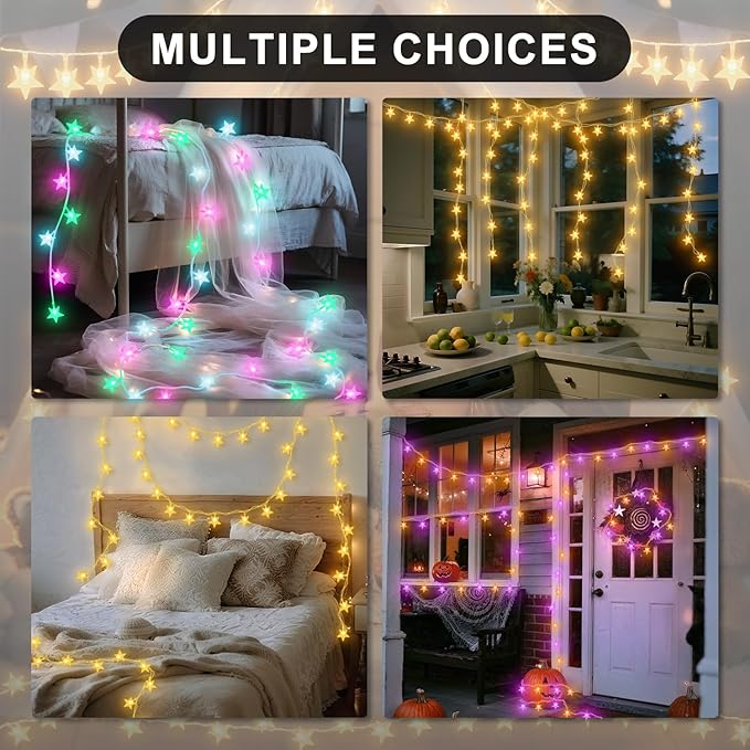 33ft Christmas LED String Lights, Waterproof Timer Lights