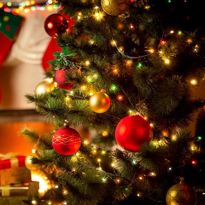 33ft 100 LED Multicolor Battery Operated Christmas Tree Lights 8 Modes String Lights Indoor Outdoor for Christmas Tree Halloween Holiday Party Bedroom Classroom Decoration