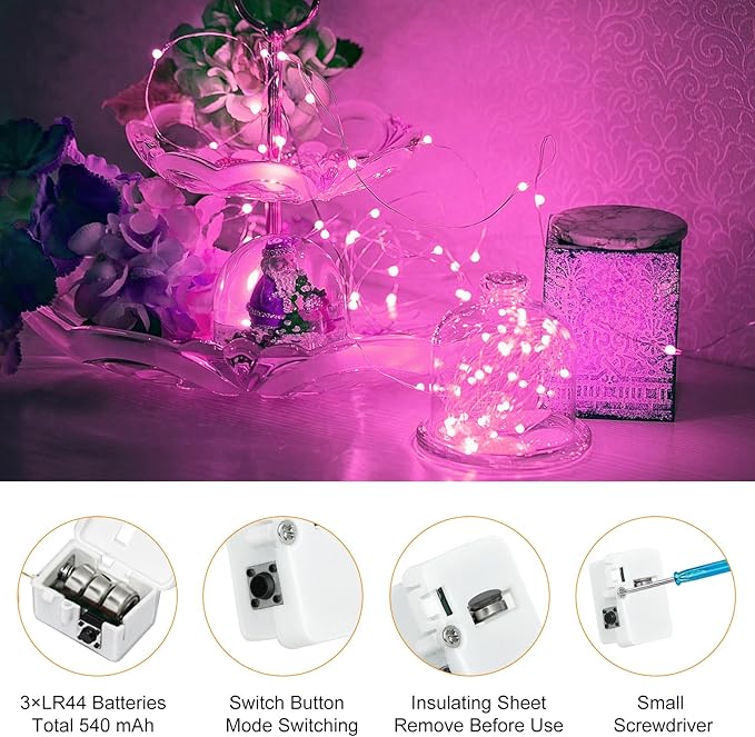 Christmas Backyard String Lights 30-Pack, 7ft 20 LED Waterproof