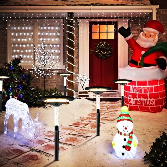 S NMT LED Garden Solar Pathway Lights,Outdoor Motion Sensor Landscape Lights for Garden Lighting, IP65 Waterproof Solar Spotlight for Yard