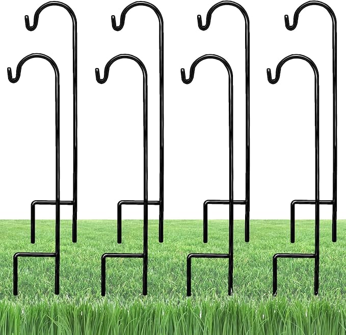8-Pack 35" Garden Shepherd Hooks, Iron Plant Hangers