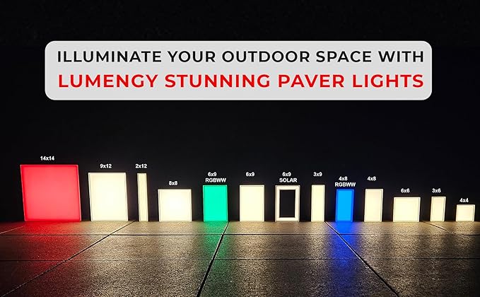 LUMENGY Paver Light 2x8 Inch (1.97x7.87), 2700K Warm White, Glare-Free Brick Lighting for Driveways, Walkways, Pool Decks and Patios, 12V Hardwired, IP67 Waterproof, Drive-Over Rated