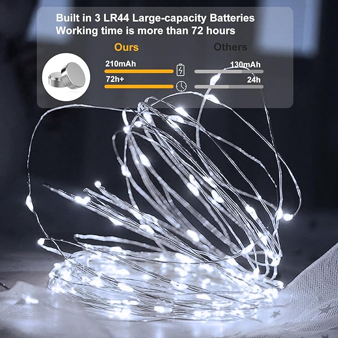 Christmas Backyard String Lights 6-Pack, 20 LED Waterproof