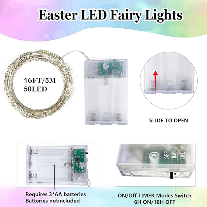 Christmas String Lights, 16ft 50 LED Waterproof Twinkle Lights
