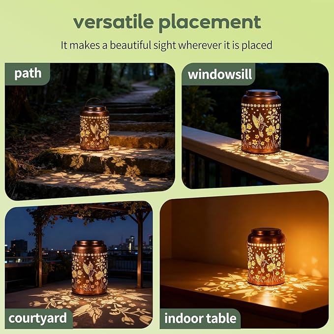 Christmas Gifts Lantern Outdoor Waterproof Decorations Garden Decor, Christmas Birthday Gifts for Women, Mom, Grandma Decorative Garden for Patio Yard Lawn Front Porch Gardening Gifts