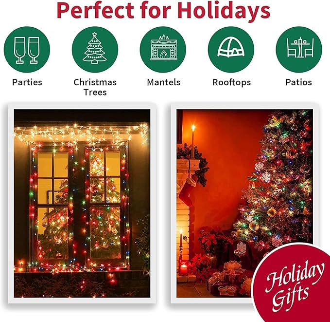 Christmas Twinkle Lights, 20ft Waterproof for Patio