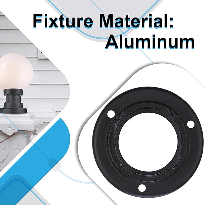 Ciata Mounting Base, Weather Resistant Indoor/Outdoor Aluminum Pedestal Mount for Stone Walls, Horizontal Surfaces, UL Listed, Wet Location use, 3 Inch Fitter Diameter in Textured Black Finish