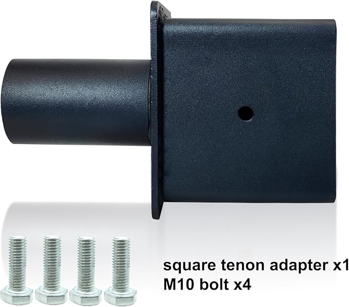 Tenon Adapter for 5 inch OD Square Pole Mount with 2-3/8 Round Adapter, I.D 4.5” Square Pole Mount Light Fixture Mounting Bracket, Outdoor Mount Bracket for Parking Lot Light, Shoebox Light