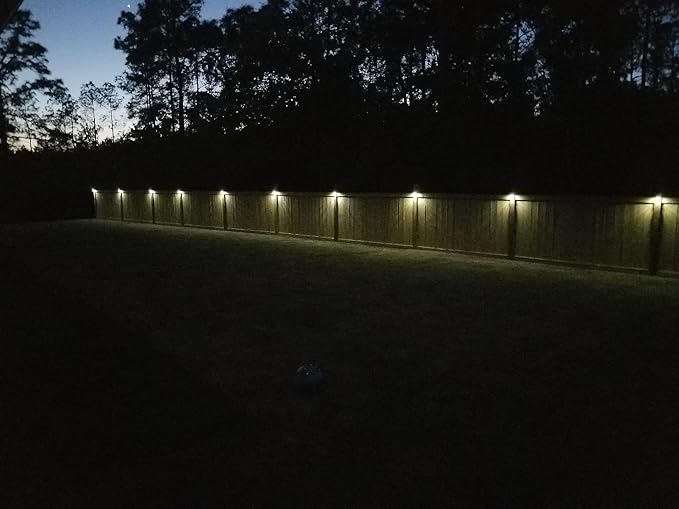 OTHWAY Solar Fence Post Lights Wall Mount Decorative Deck Lighting (Black, 4 Packs)