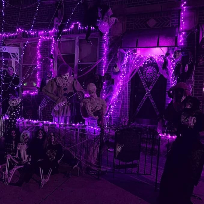 Dazzle Bright Halloween Fairy String Lights, Total 40FT 120LED Copper Wire Battery Operated Waterproof Lights, Halloween Decorations for Indoor Home Outdoor Garden Patio Party Decor (Purple)