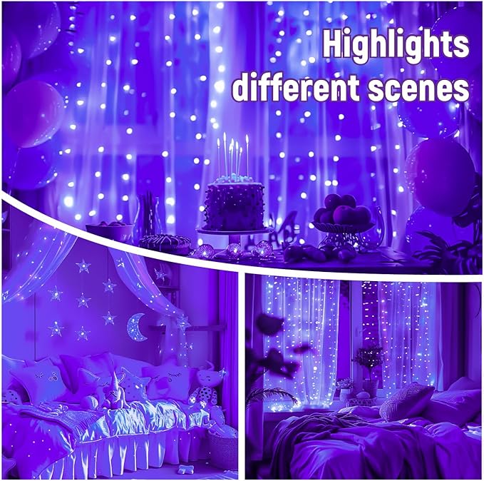 Outdoor String Lights, 8ft Waterproof LED