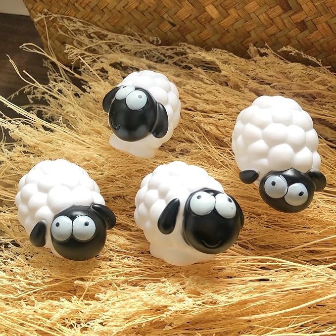 Cute Painted Sheep Night Light LED Sheep Ornaments String Lights Black Sheep Fairy Light Battery Powered Indoor Outdoor Party Decor Night Light (20LED, Black Sheep)