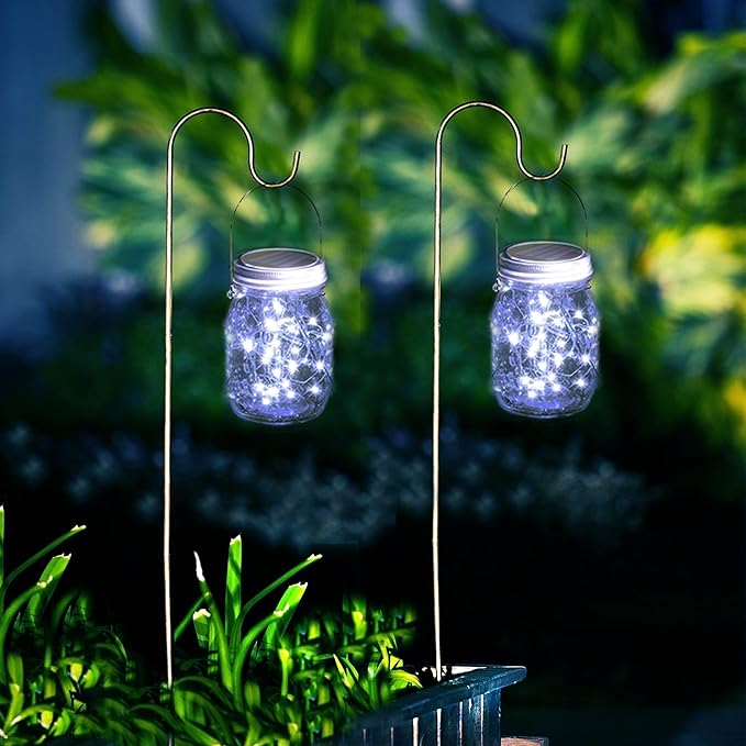 30 LED 12 Packs Solar Lights for Mason Jars(No Jar) Lids String Fairy Lights Solar Lantern Hanging Lights for Patio Yard Garden Wedding Decor Cool White