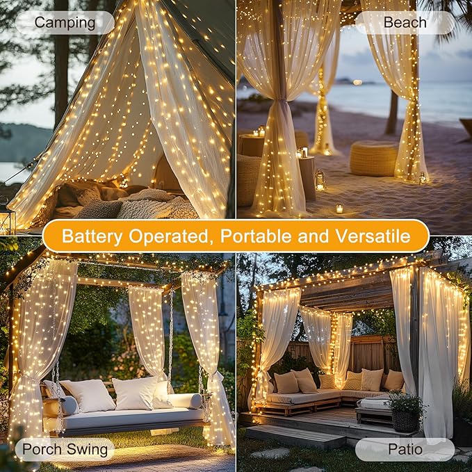 Outdoor String Lights, Warm White Waterproof LED