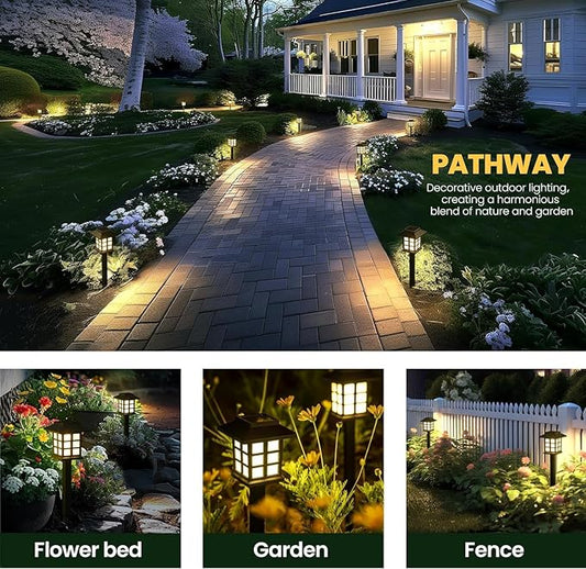GIGALUMI Solar Outdoor Lights,10 Pack LED Solar Lights Outdoor Waterproof, Solar Walkway Lights Maintain 10 Hours of Lighting for Your Garden, Landscape, Path, Yard, Patio, Driveway