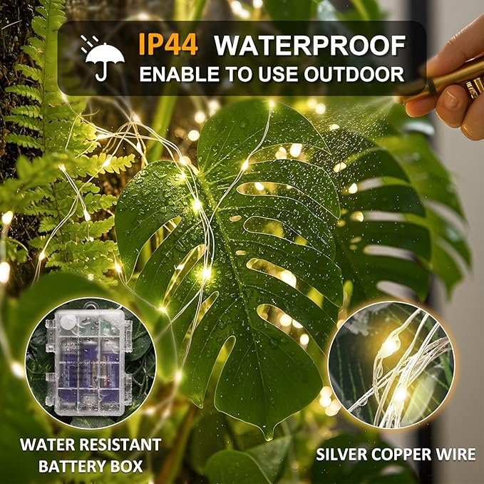 33ft Warm White String Lights for Patio, Waterproof LED