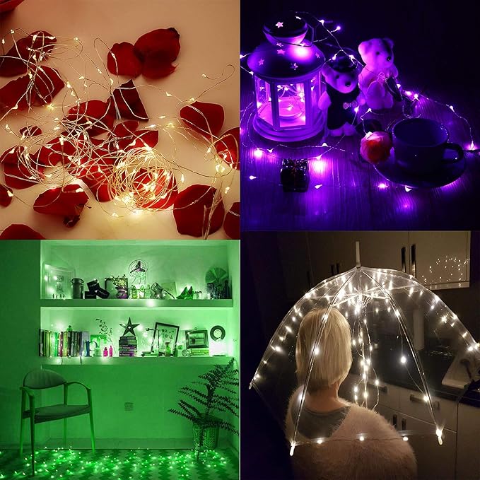 18-Pack 30 LED Christmas Twinkle Lights, 2ft Waterproof for Backyard