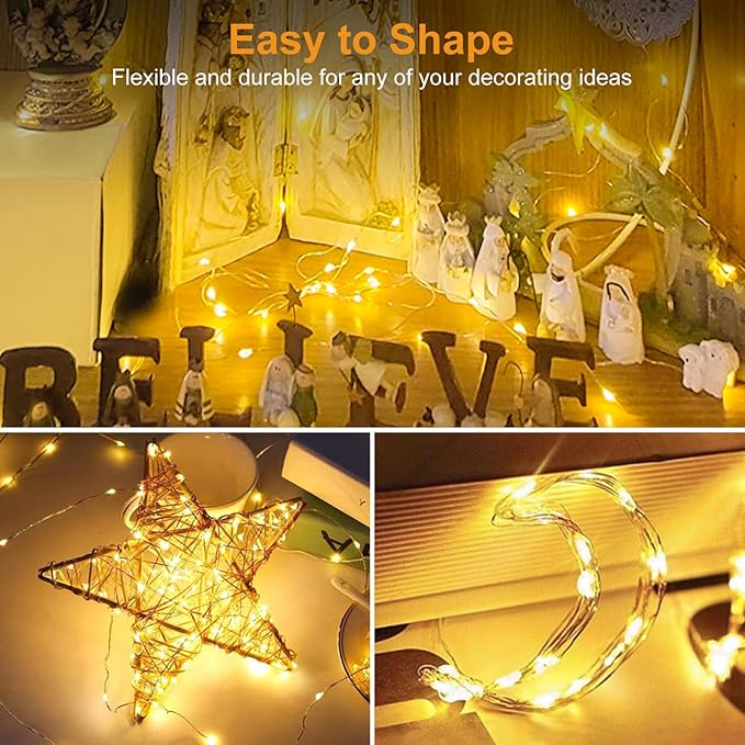 12-Pack Outdoor String Lights, 7ft Warm White Waterproof LED