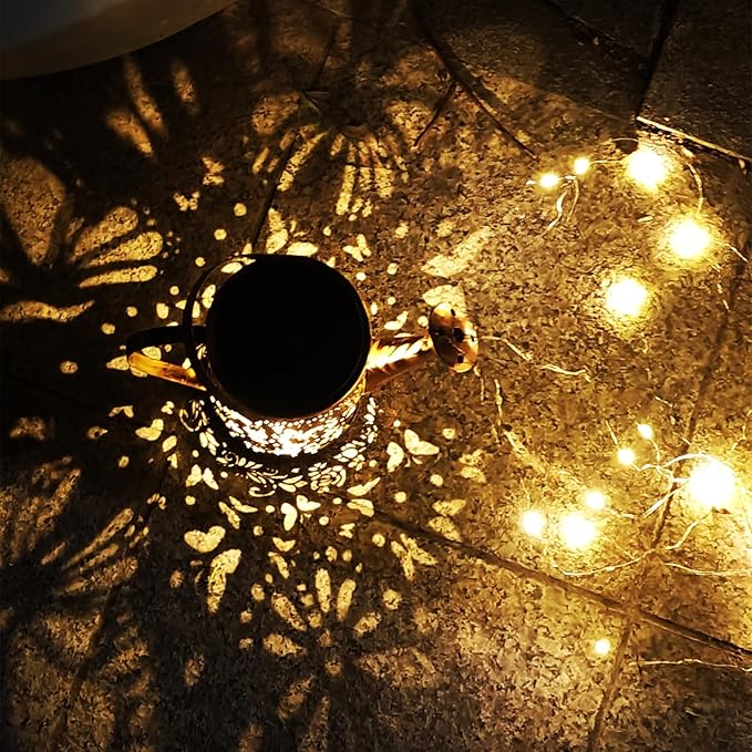 Solar Watering Can with Lights - Outdoor Garden Decor, Waterproof Hanging Lantern Landscape Lights for Yard, Patio, Pathway - Solar Lights Outdoor (C)