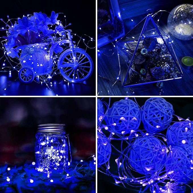 50 LED Christmas Twinkle Lights, 16ft Waterproof for Yard
