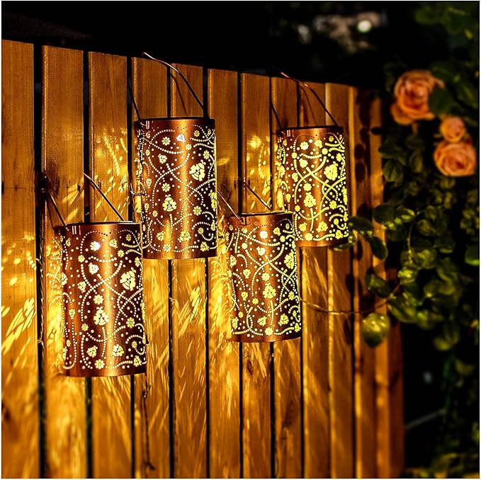 Ladybug Solar Lanterns Outdoor Waterproof Hanging Solar Lights Ladybug Gifts for Women Men Metal Decorative LED Ladybug Lanterns for Garden Decor,Yard,Patio,Lawn,Tabletop,Pathway,Landscape
