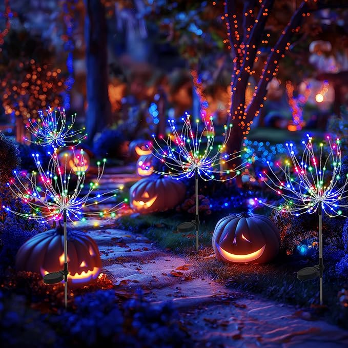 Garden Decor Solar Lights Outdoor,120LED Waterproof Colorful Solar Fairy Garden Lights for Outdoor Decoration,Yard, Patio, Porch,Flower Pot,Pathway,Christmas (2Pack)