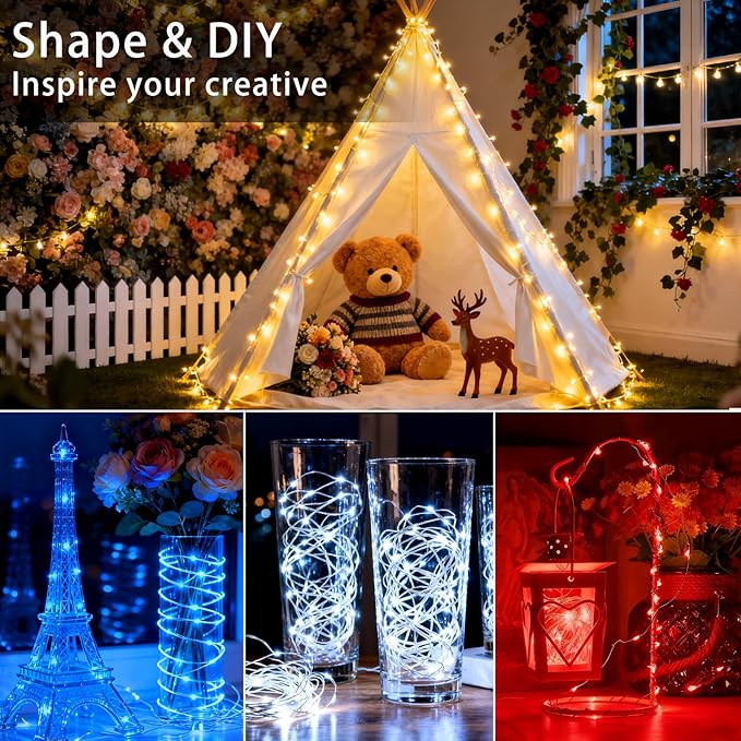 12-Pack 30 LED Christmas Twinkle Lights, 10ft Waterproof for Yard