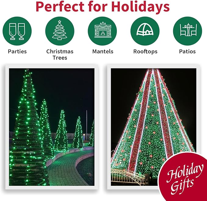 Christmas String Lights, Waterproof Twinkle Lights